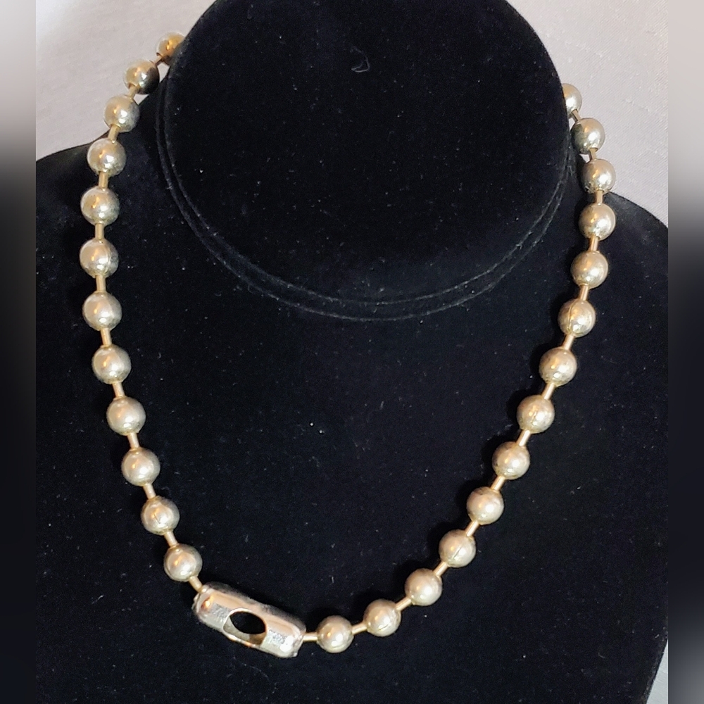 Vintage Stainless Steel Ball Chain Choker 15"
